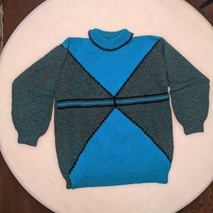 80s Hand Knit Vintage Turtleneck Sweater